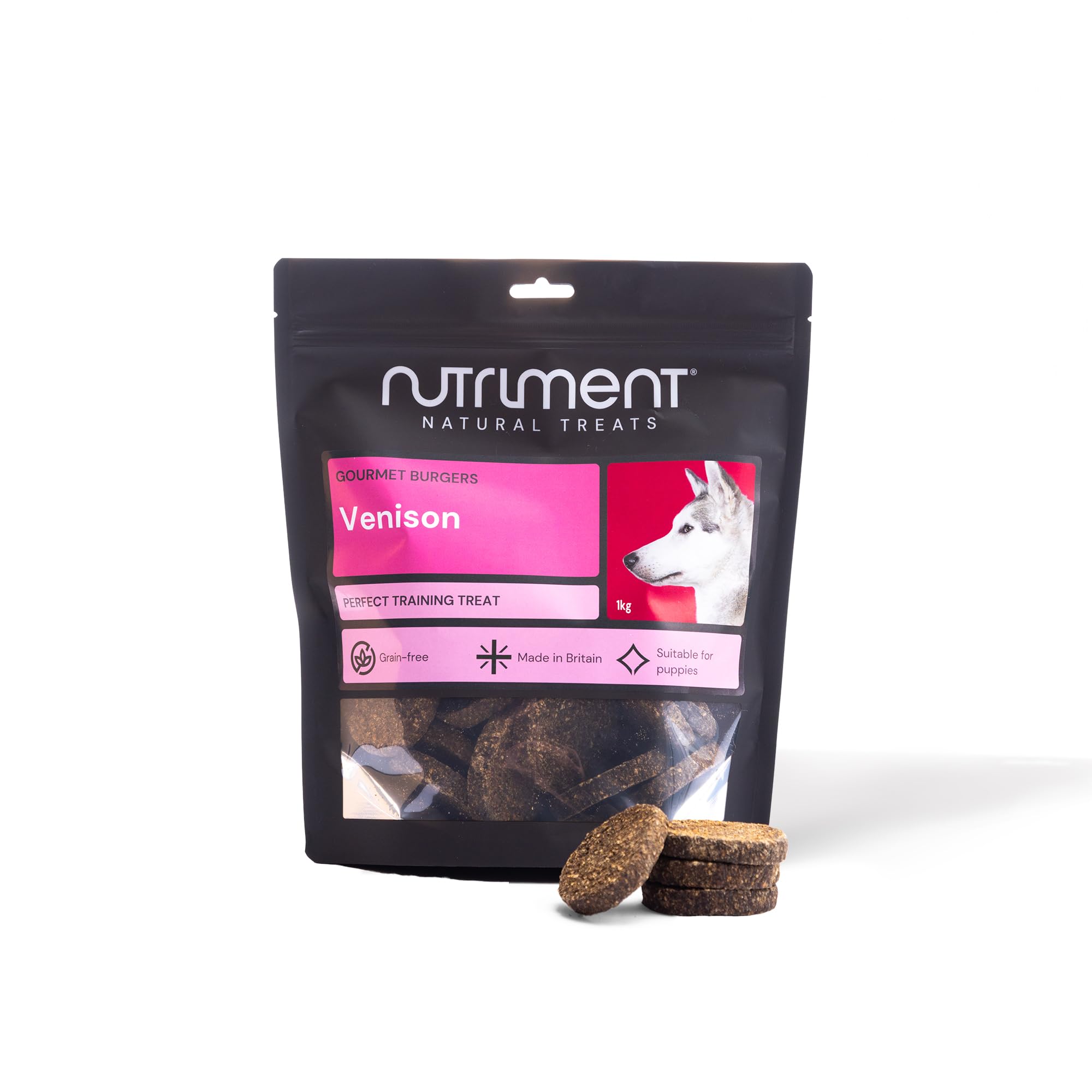 Natural Treats Gourmet Chicken & Venison Burgers (1kg) Grain Free Low Fat High Protein Treats — image 1