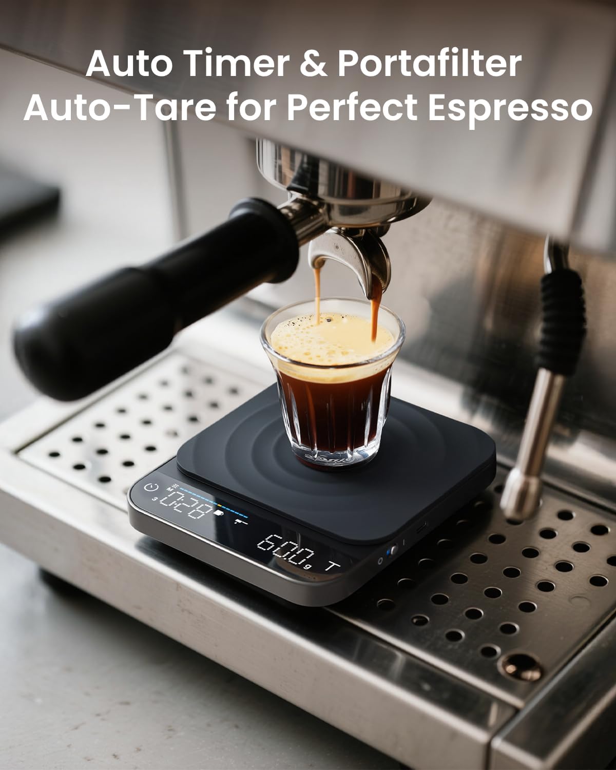 RENPHO Balance à café, espresso avec minuteur,à café rechargeable haute précision 0.1g pour Pour Over, 3kg