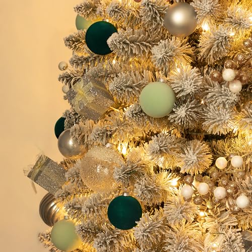 6 stück kunstoff Velvet weihnachtskugeln samt 6cm Mint für...