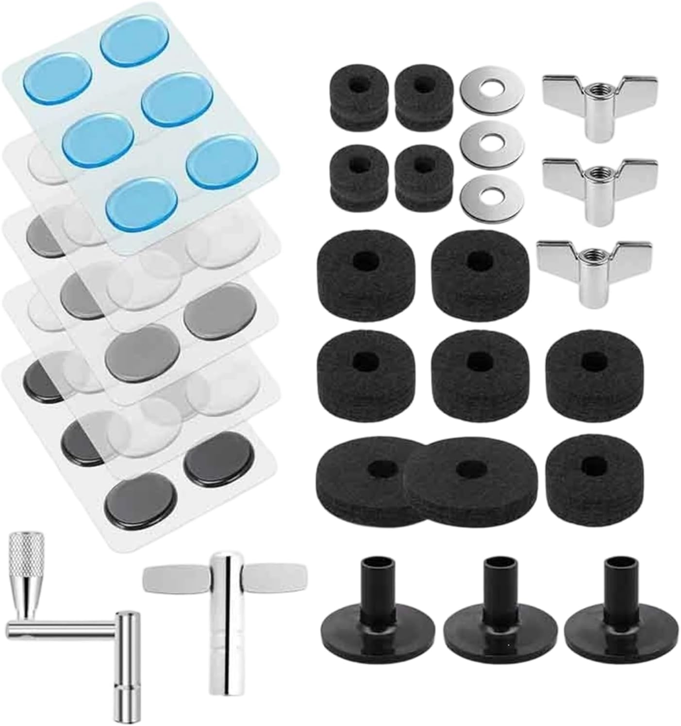 Drum Accessories Set with Cymbals Felts Cymbals Sleeves Wing Nut Washers for Professional Drummers Percussion Accessorie