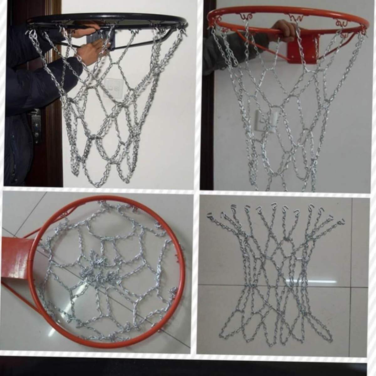 LIOOBO Filet de Basketball de chaîne de Fer Professionnel Standard de Basketball de (sans Panier de baske) t