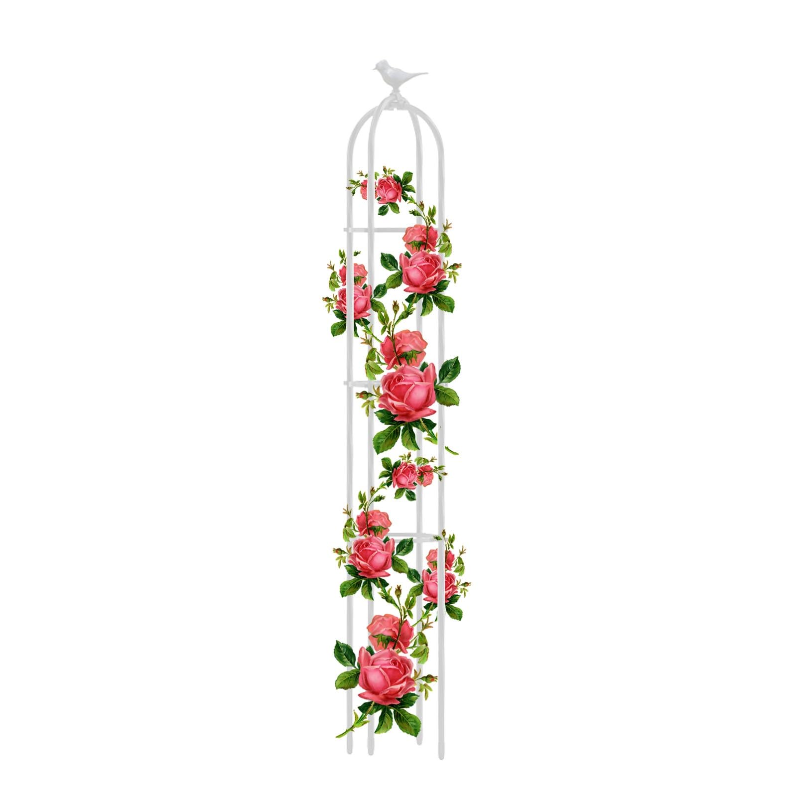 Obelisk Garten Rankgitter Metall Pflanzenstütze Rankobelisk Turm Φ21cm 25cm 31cm 35cm Hoch 120cm 150cm 160cm 180cm 190cm Tomatenkäfig Rosensäule Wetterfest ( Color : White , Size : 31x180cm(12.2x71in)