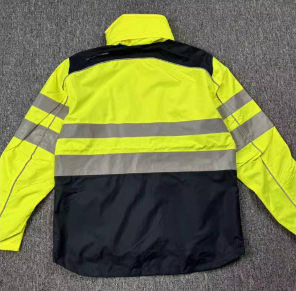 Chalecos Reflectantes de Alta Visibilidad, Chaleco Reflectante for Hombres al Aire Libre Primavera otoño tráfico Ropa de Trabajo Amarillo Varios tamaños(3XL)
