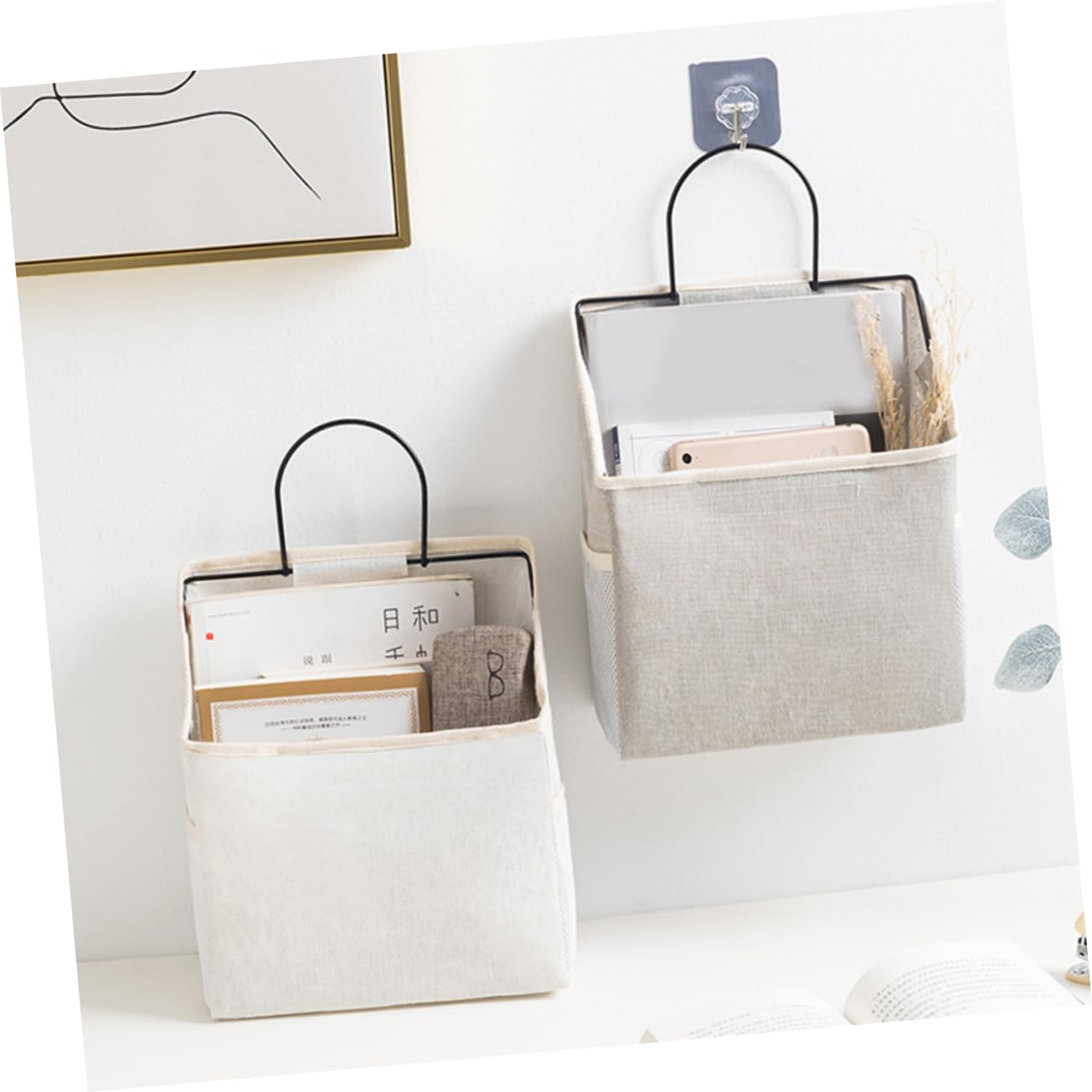Zerodeko 2pezzi Portaoggetti da Appendere alla Parete Borsa Organizer Pieghevole per Dormitorio Cucina Bagno Organizer Sopra la Porta Contenitori Sospesi per Armadio