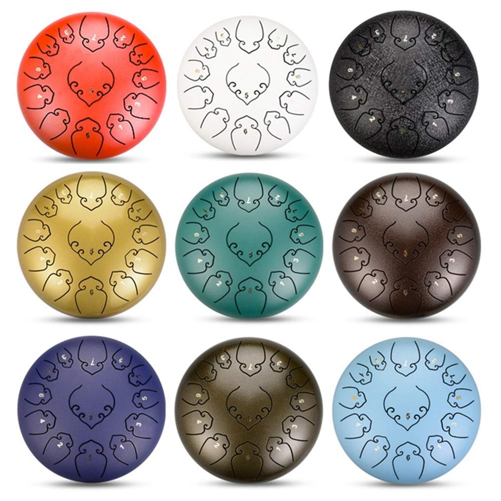12 Pollici 13 Note Thumue Thumue Drum, C Strumento Percussioni A Chiave C Con Bastoncini, Set Di Barrette, Carry Borse E Tutorial Inglese, Per Meditazione, Musicoterapia (Color : Blue)