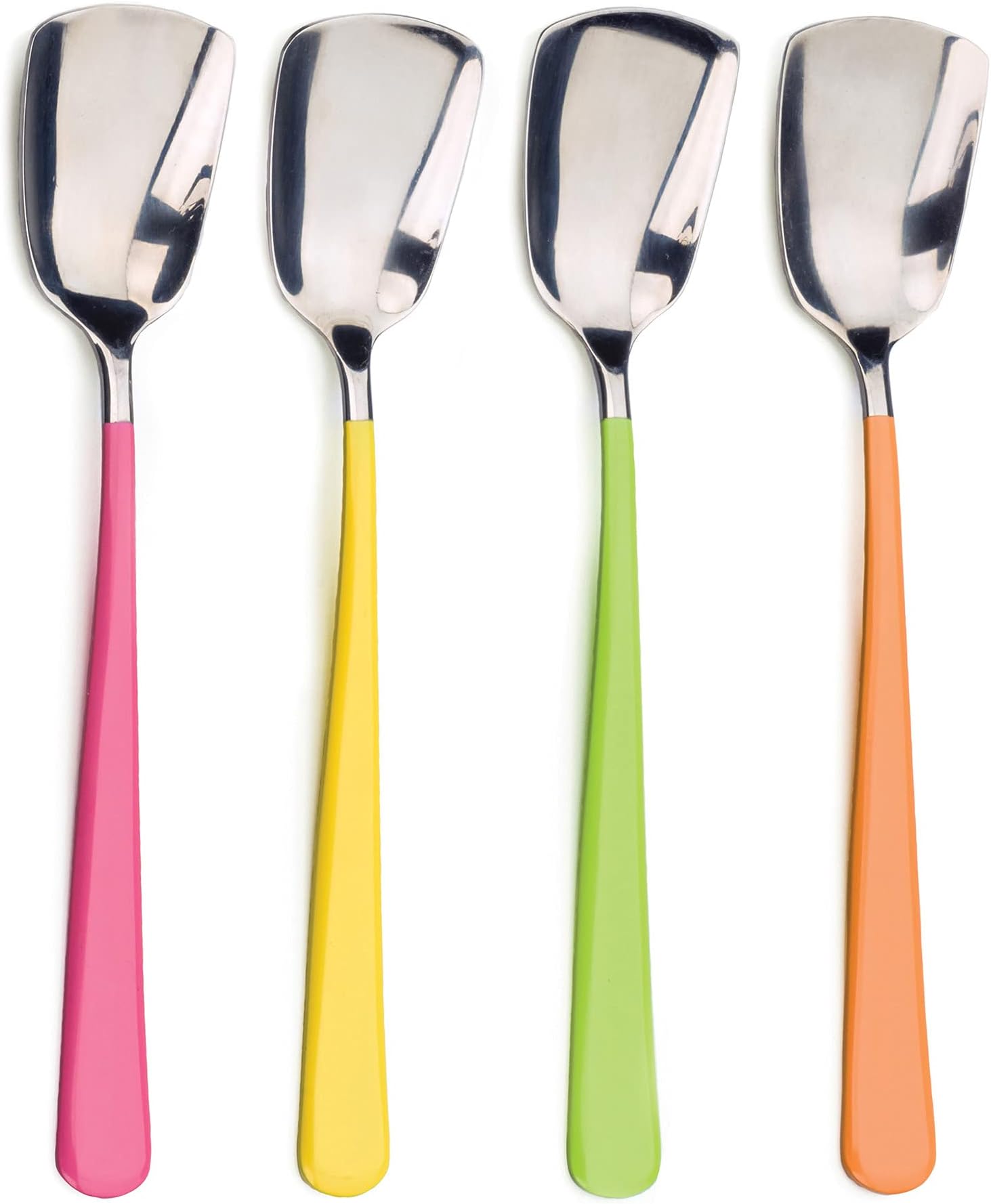 Ice Cream Tool Collection, Dishwasher Safe, Large Handle, Colored Handle Spoons, 4 Piece