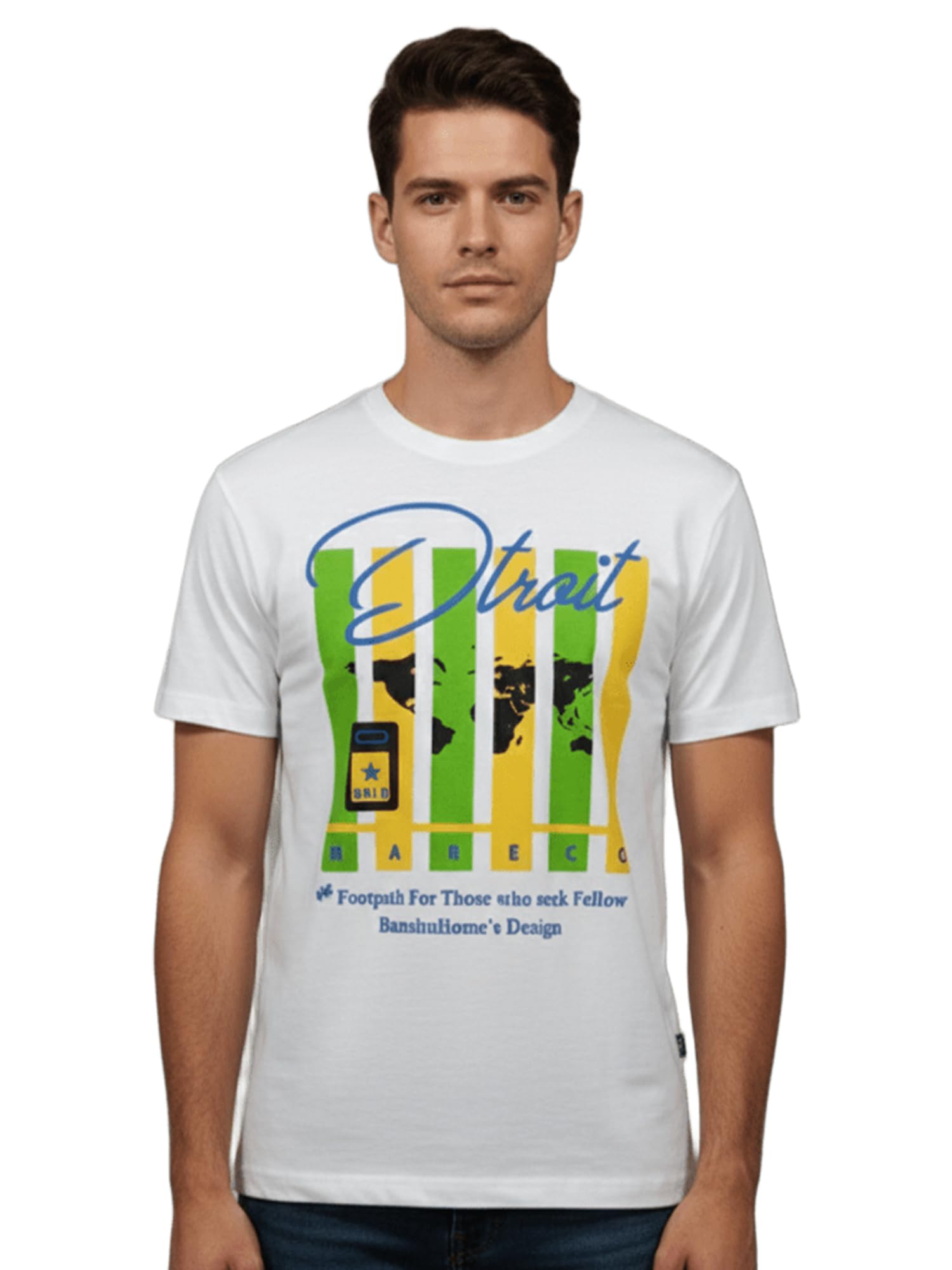 dollar Club Men’s Cotton Round Neck Printed T-Shirt White-picture-40