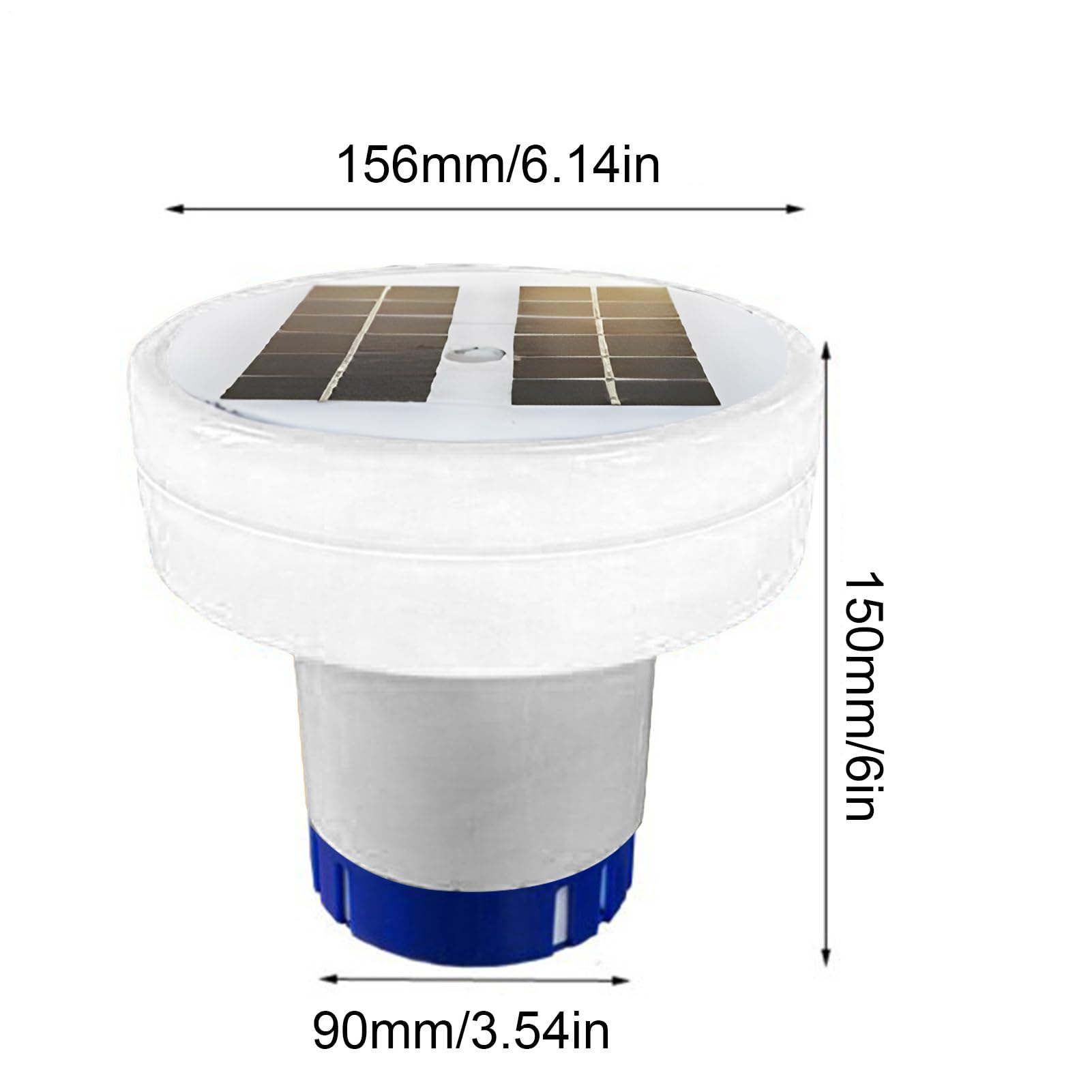 Ionizador de piscina solar flotante, purificador de agua alternativa a cloro para piscinas frescas de agua salada, energía solar para piscinas spas, limpiador ecológico con luz LED de cobre Io