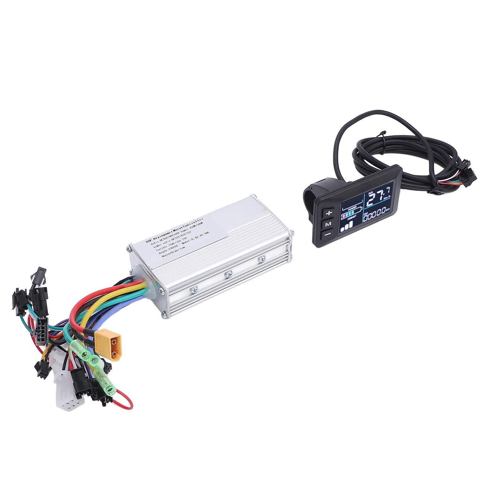 BuyWeek Kit Controller Brushless Bici Elettrica, Controller Motore Brushless 36V 48V 60V 450W 500W Centralina Bici Elettrica a Onda Sinusoidale con LCD G51