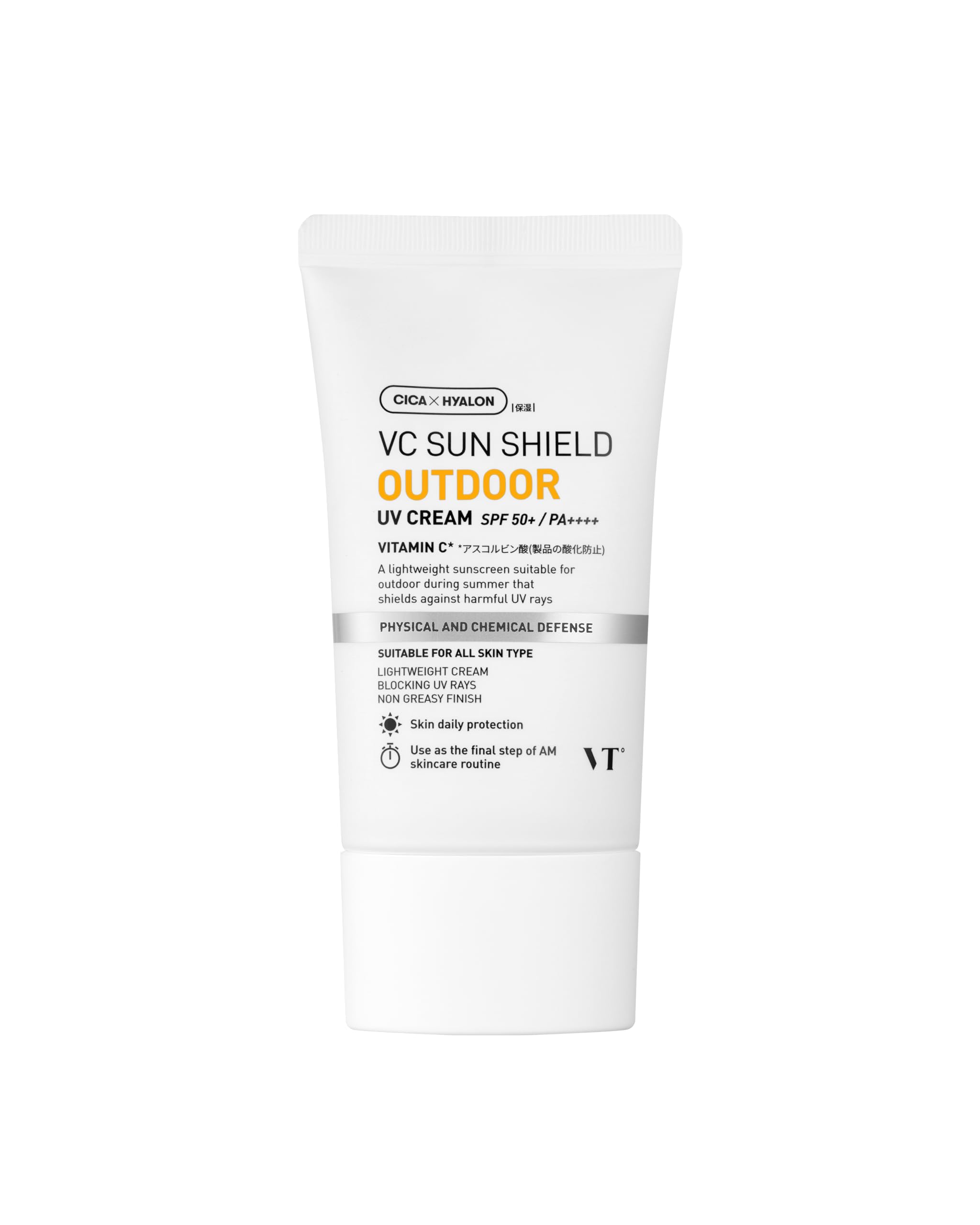 VTCOSMETICS(ブイティコスメテックス) VC サンシールド UVクリーム 50g (SPF50+/PA++++) 日焼け止め 顔・からだ用 韓国コスメ (アウトドア)