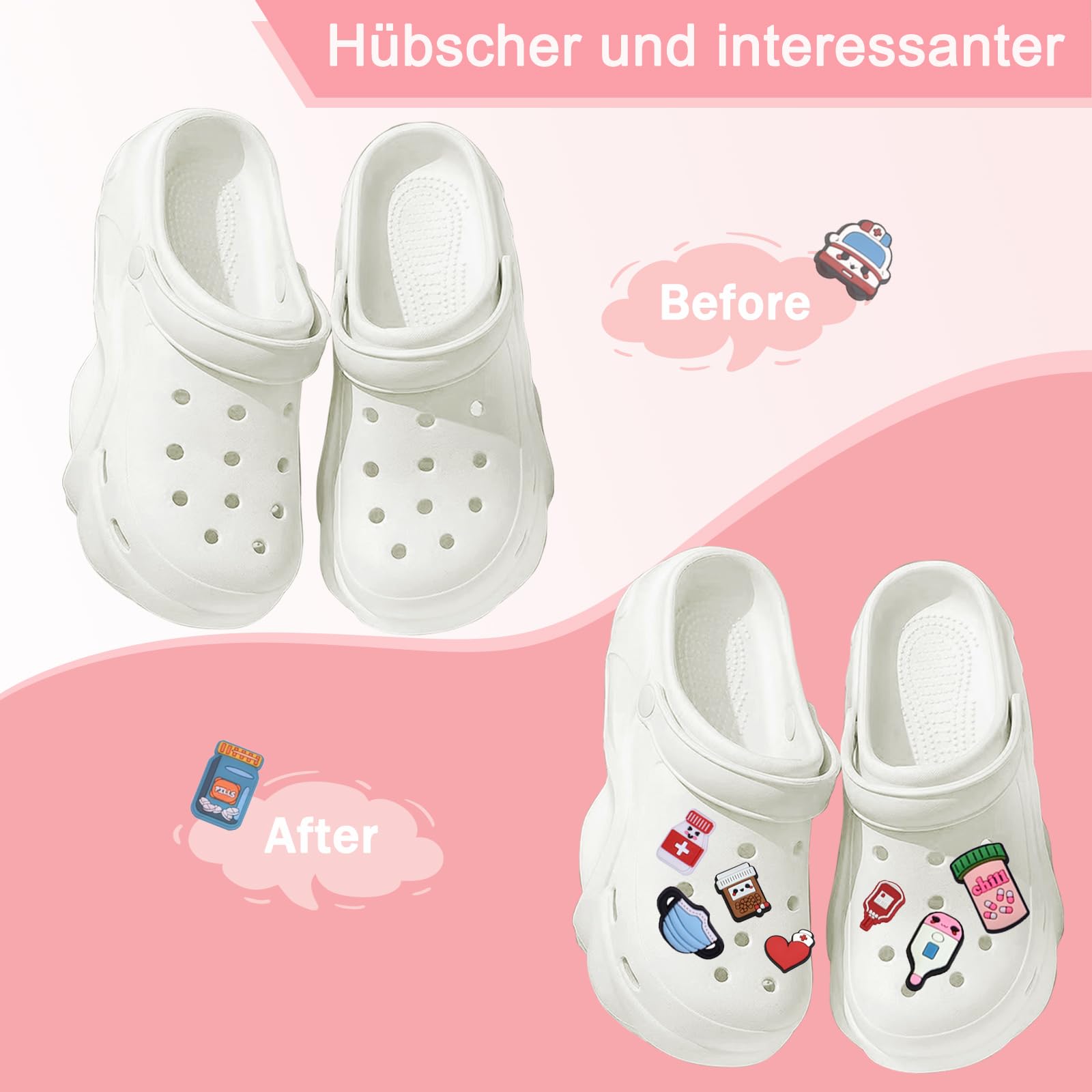 Wtyki do butów dla pielęgniarki, 40 sztuk, przypinki Crocs, ozdoba do butów dla dzieci, ozdoba do butów, ozdoba butów, PVC