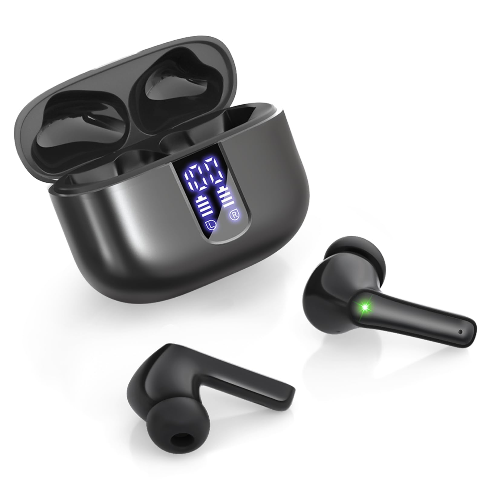 d ワイヤレスイヤホン 充電ケース付き 黒 Amazon.co.jp: Bluetooth イヤホン LED バッテリー表示 ワイヤレス