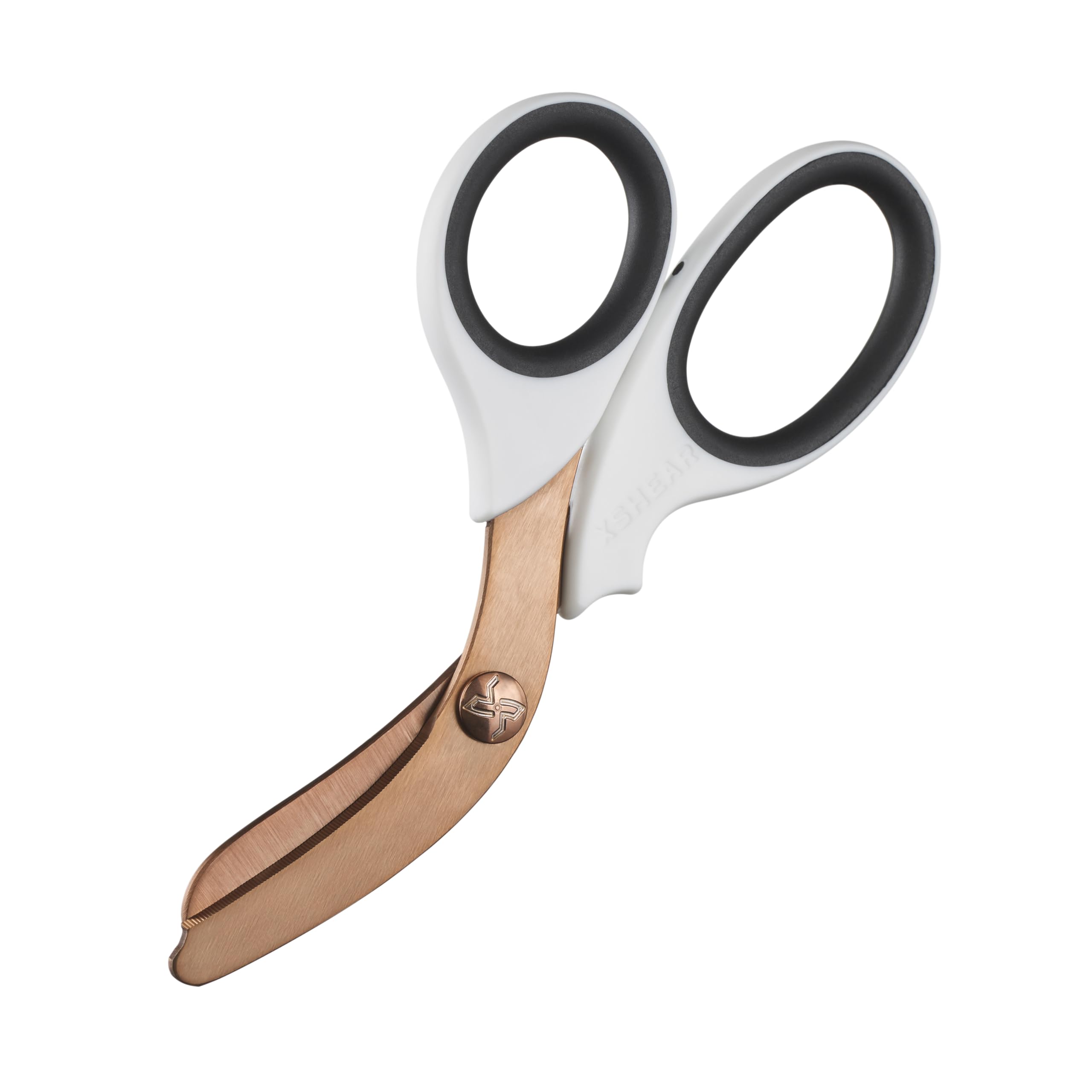 xShear® 7.5” Extreme Duty Trauma Shears - The perfect scissors for the Paramedic, EMT, Nurse or any Emergency Healthcare Provider (White & Rose Gold)