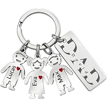 Personalized Mom Keyring, Custom Engraved Keychain with Child's Names & Text, Unique Gift for Mom on Mother's Day