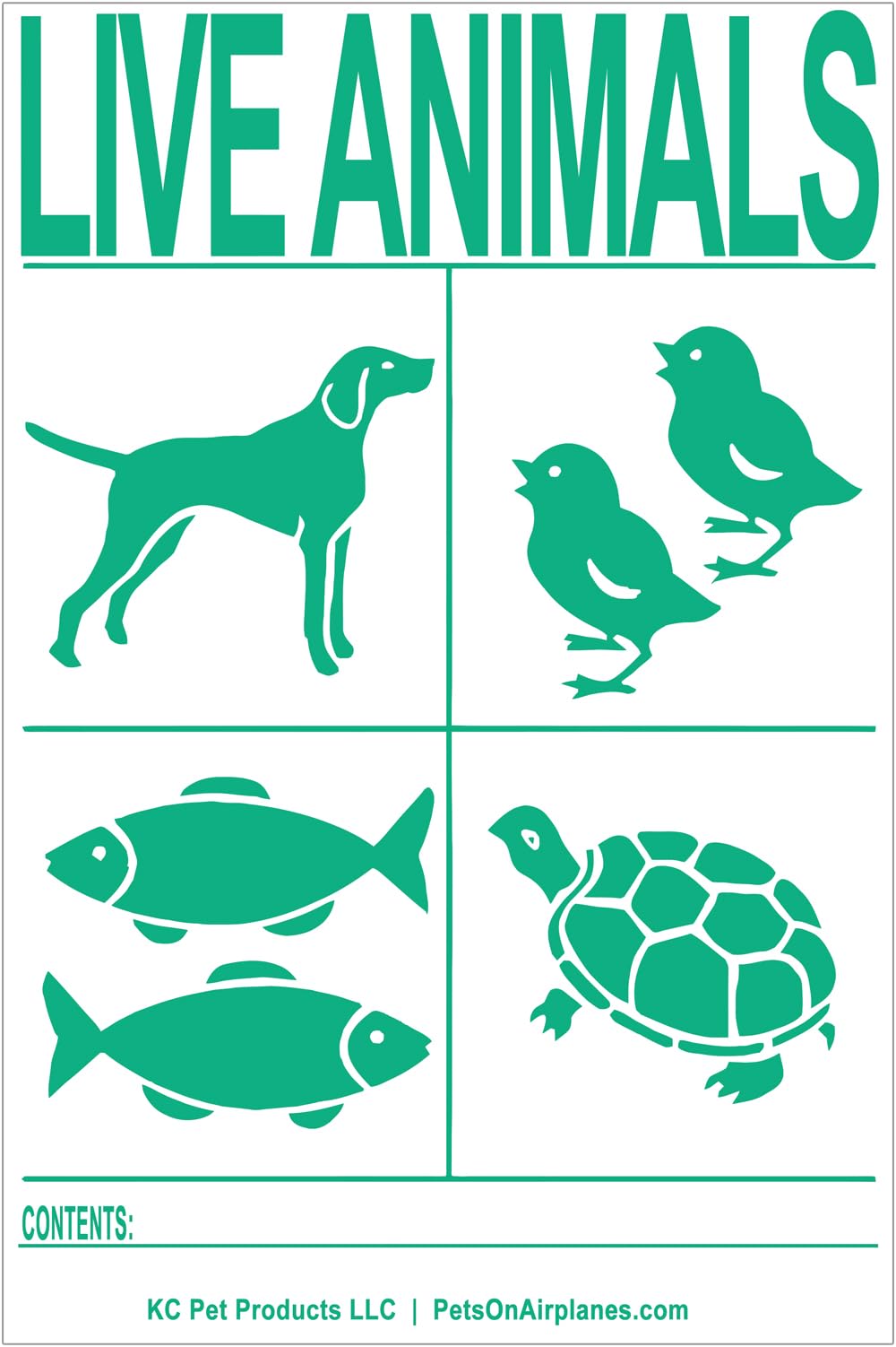International AIR Transport Travel Live Animal Species Labels 6pk