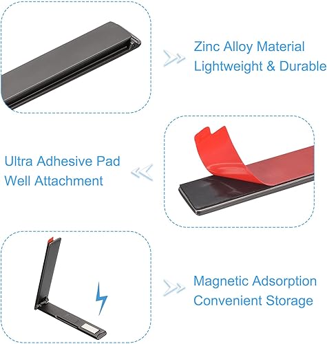 Miniatura 4 de uxcell Soporte para teléfono celular, paquete de 2 soportes de escritorio horizontales y verticales, soporte magnético plegable para teléfono para