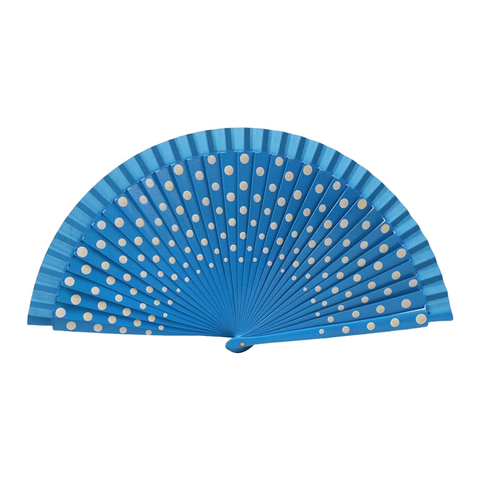 Flamenco Spanish Hand Fan Vintage Dots Pattern 23cm Wood Folding Fan for Dancing Party Decoration Dance