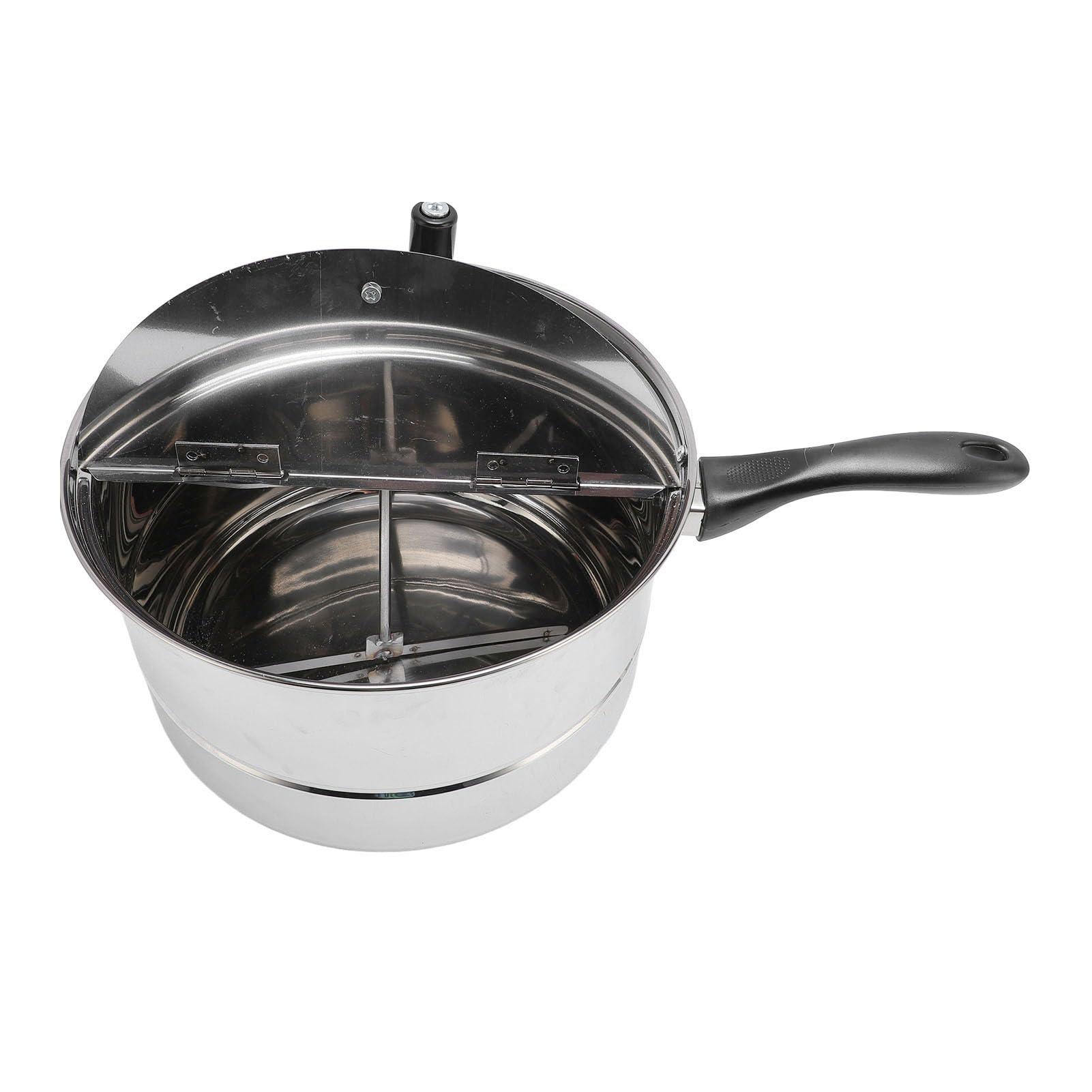 Ausla Máquina para Hacer Palomitas de Maíz en la Estufa, Palomitas de Maíz de Acero Inoxidable con Manivela, 11.0x6.5 Pulgadas para Calefacción a Gas y Eléctrica, Fácil Limpieza para Noches de Cine en