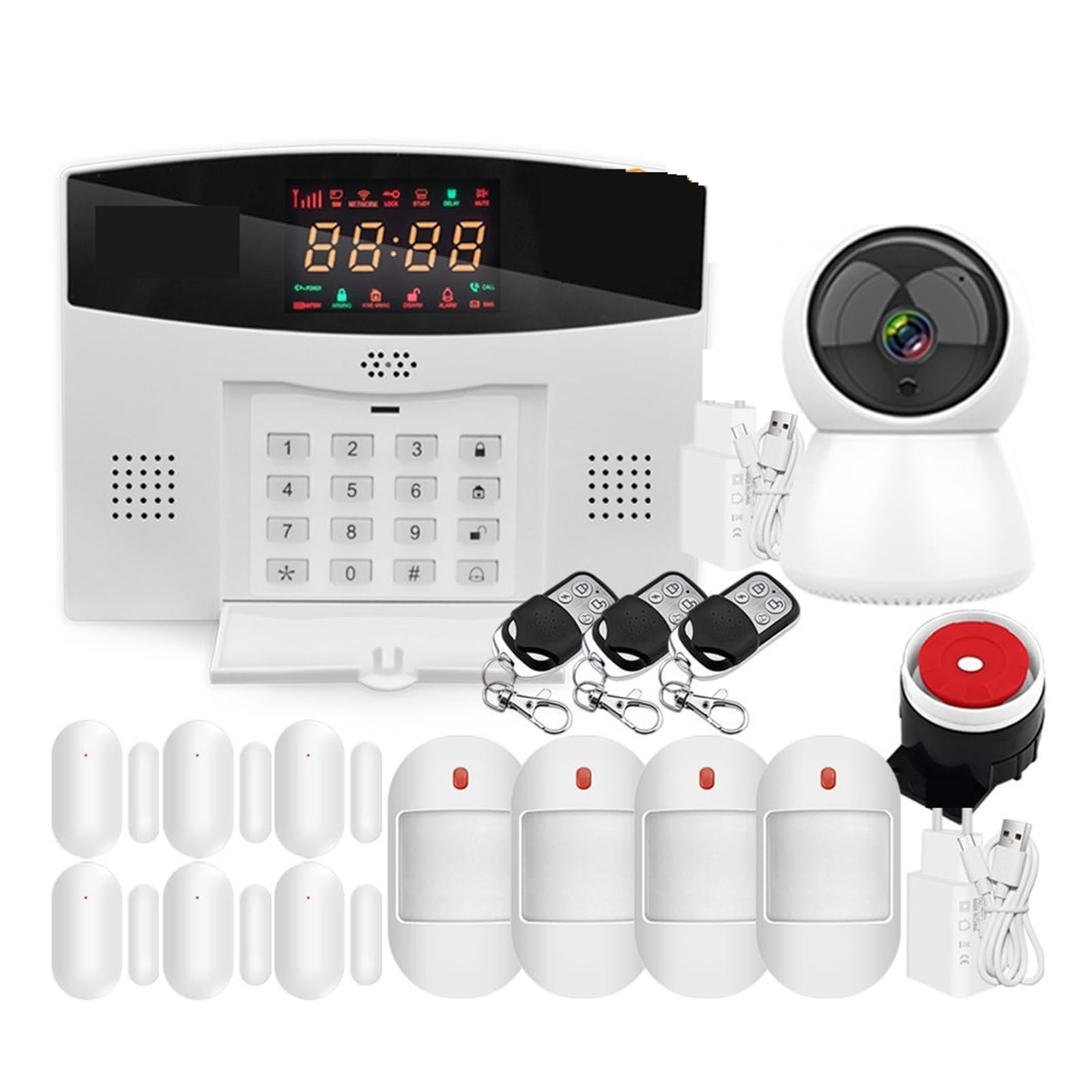 Système d'alarme sans fil intelligent WiFi GSM avec alerte smartphone en temps réel sur écran LED