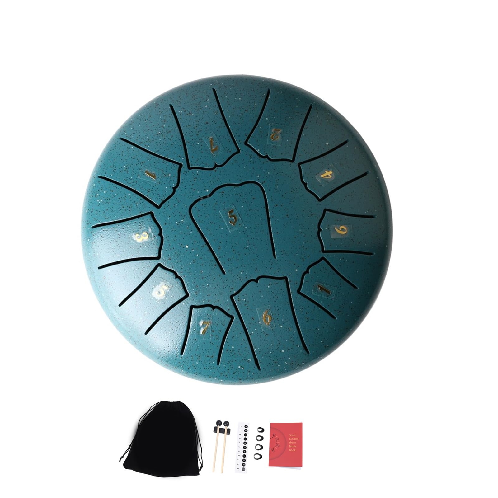 6 Zoll Stahlzungentrommel Musikinstrument 11 Melodien Hand Pan Tanks Trommel Leichtes tragbares Musikzubehör Stahlzungen