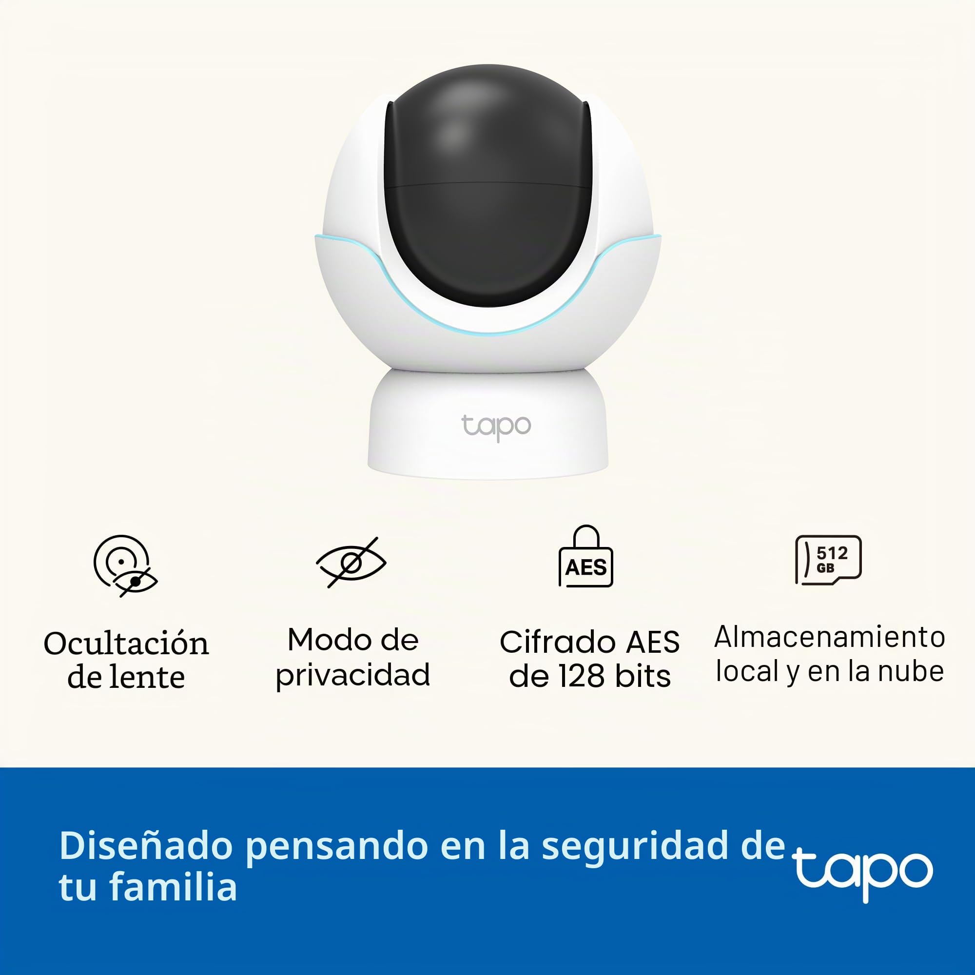 Tapo C840 - Cámara vigilancia WiFi Interior,Lentes Dobles 2K +1080p, bebés | Detección de Movimiento, Personas y Llanto de Bebé. Visión Nocturna. Almacenamiento Local o Nube. App Tapo.