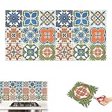 Azulejos Adhesivos Revestimiento Pared PVC,Impermeable Peel and Stick Wall Tiles Vintage Baldosas Adhesivas Pared para Baño Cocina Armarios