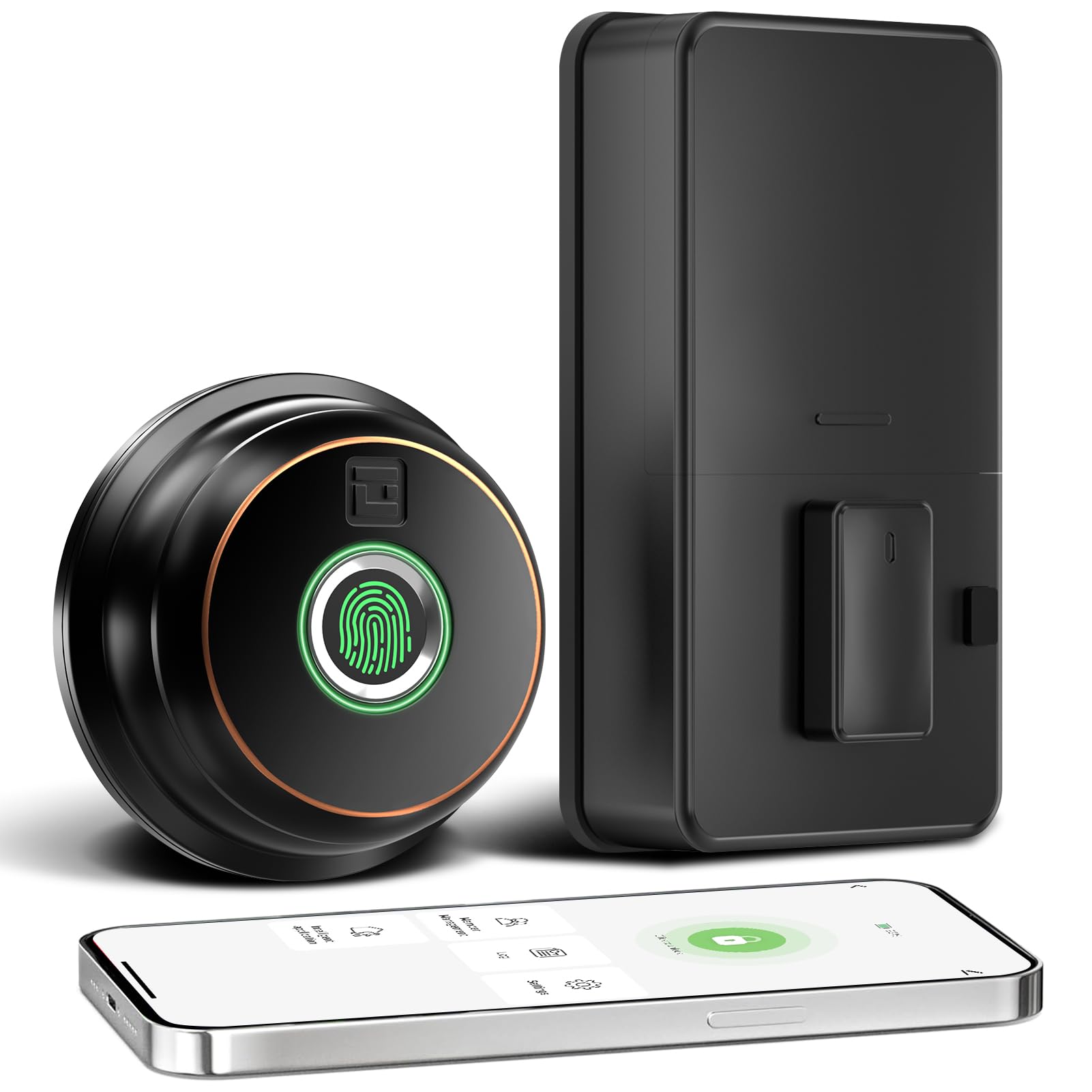 GeekTaleFingerprint Deadbolt with App, Smart Deadbolt Lock for Front Door, Keyless Entry Door Lock, Biometric Dead Bolt, Electronic Door Knob