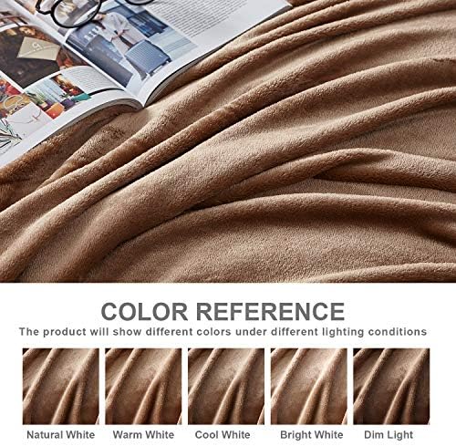Hansleep Fleece Blanket Sofa Throw, Camel Throw Fluffy Soft Small Blanket for Bed Settees Couch Chairs Single Size, 130x165cm