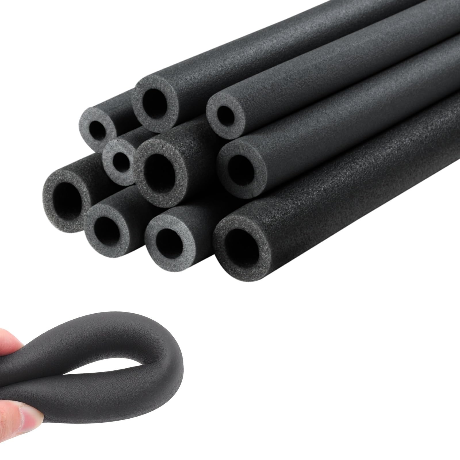 Yslopeno One Color Pipe Insulation Elasticity,Foam Tubing Antifreeze,Rubber Tubular Waterproof For Air Conditioner,Thickness:9mm/15Mm/20Mm,Inner Diameter:32mm/43Mm/50Mm/63Mm/76Mm,Length:1.7m/1.8M ( Size : 20Mmx20mmx1.8m