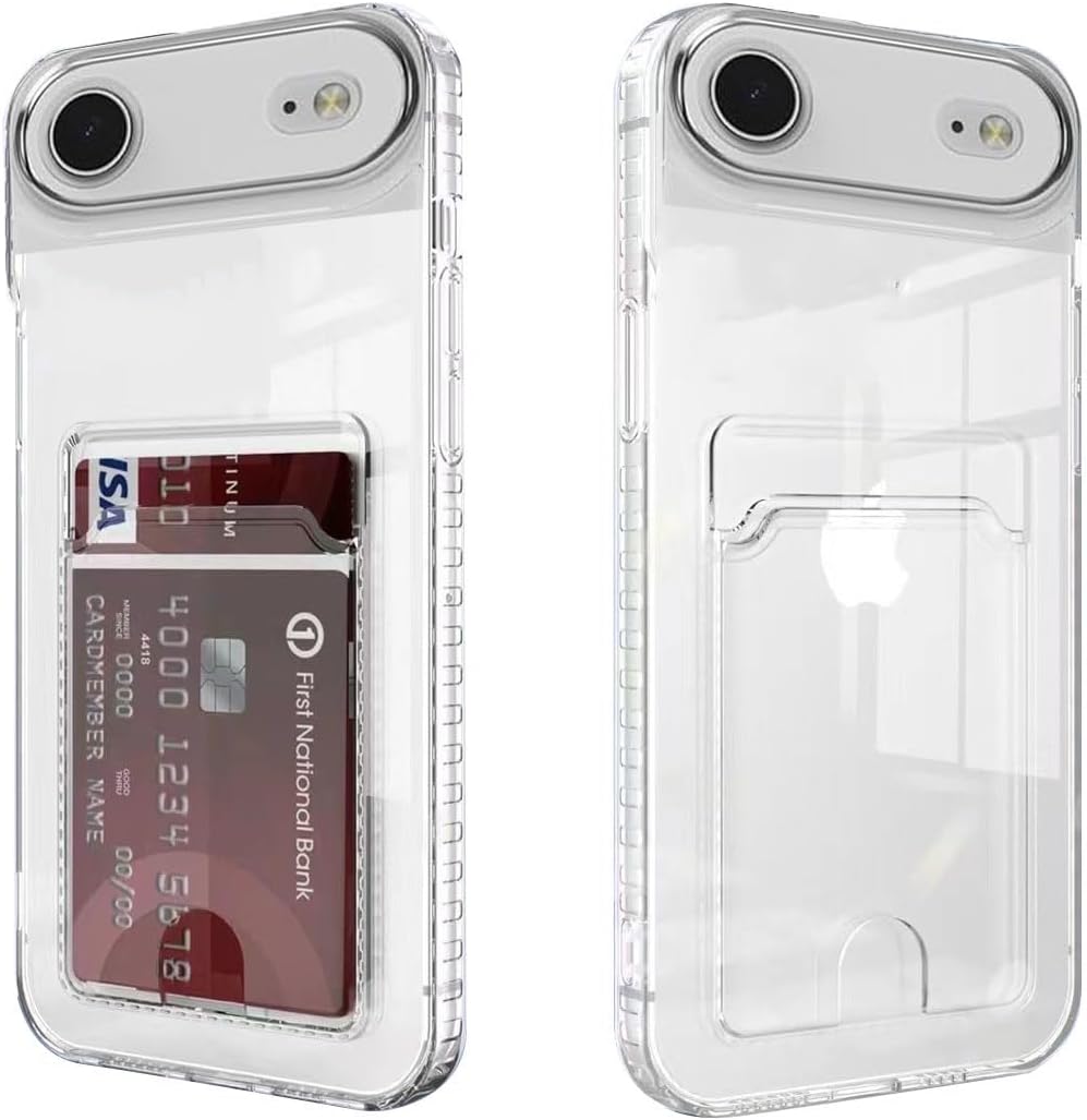 Compatible with iPhone Air Case with Card Holder, Clear Card Slot case, Ultra-Thin, Soft, Shockproof, Credit Card Protective Cover