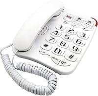 Vista 7 de Inicio Teléfono fijo para ancianos - Teléfono de casa con cable de botón grande con altavoz, marcación rápida programable
