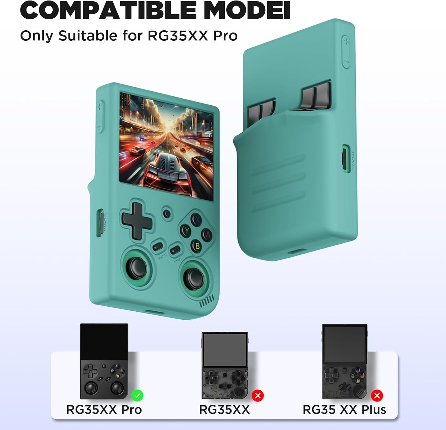 for RG35XX Pro Soft Silicone Protective case,case Compatible with RG35XX Pro and landyard (Pine Green) - Image 2