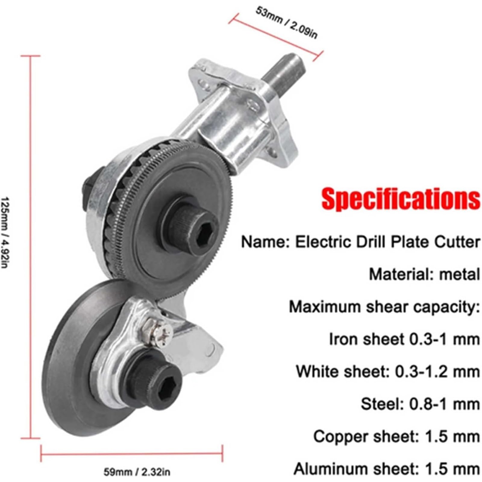 Drillcutpro - Adaptateur de coupe de métal Drill Cut Pro, nouveau coupe-plaque de forage électrique 2024, coupe-plaque de forage électrique coupe-tôle, pour couper le fer, la tôle blanche, l'acier, le