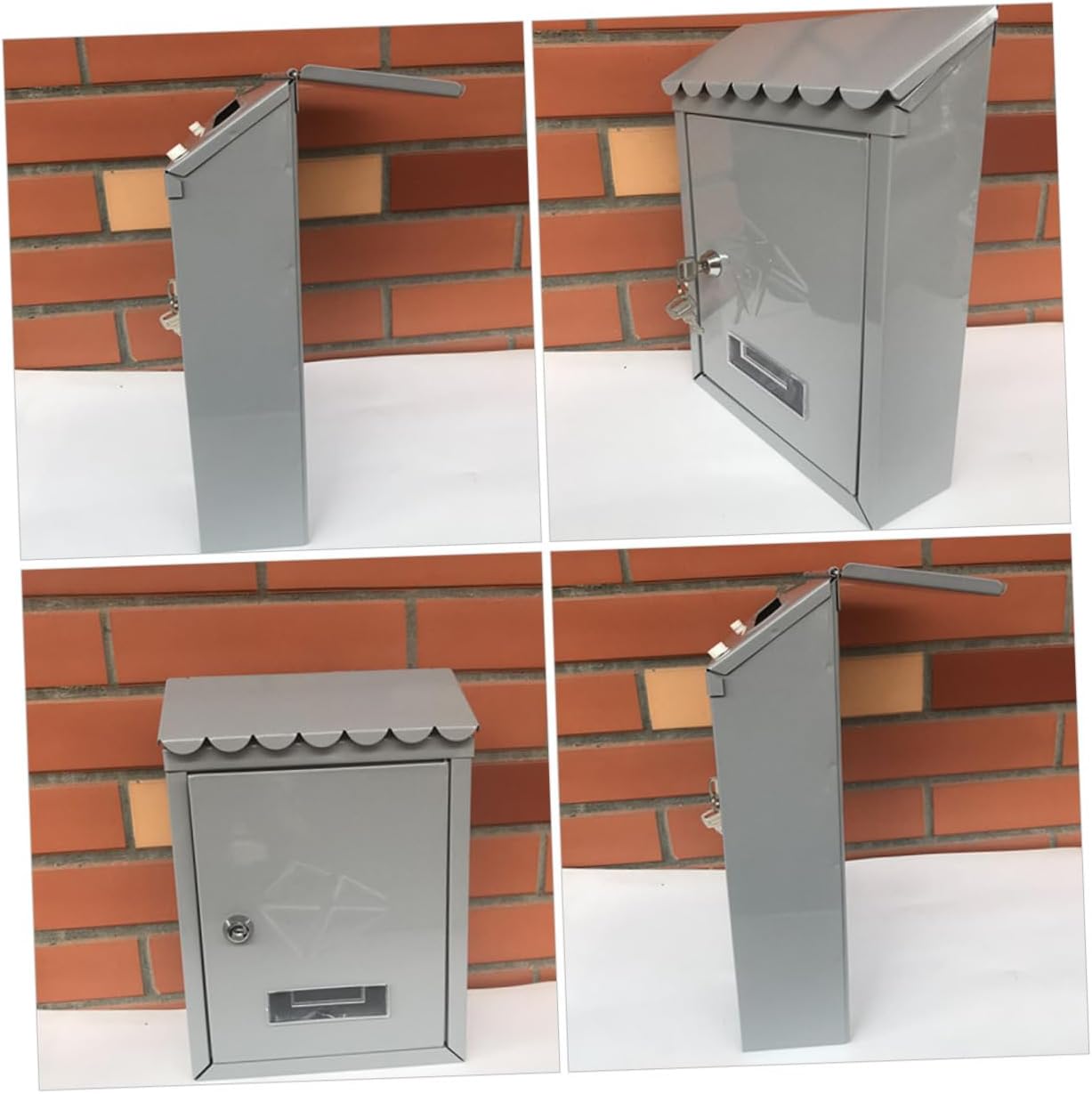 Gadpiparty Wall-Mount Mailbox Vintage Tinplate Letter Box Lock Weatherproof Design for Outdoor Use Sturdy and Practical Storage for Home Office