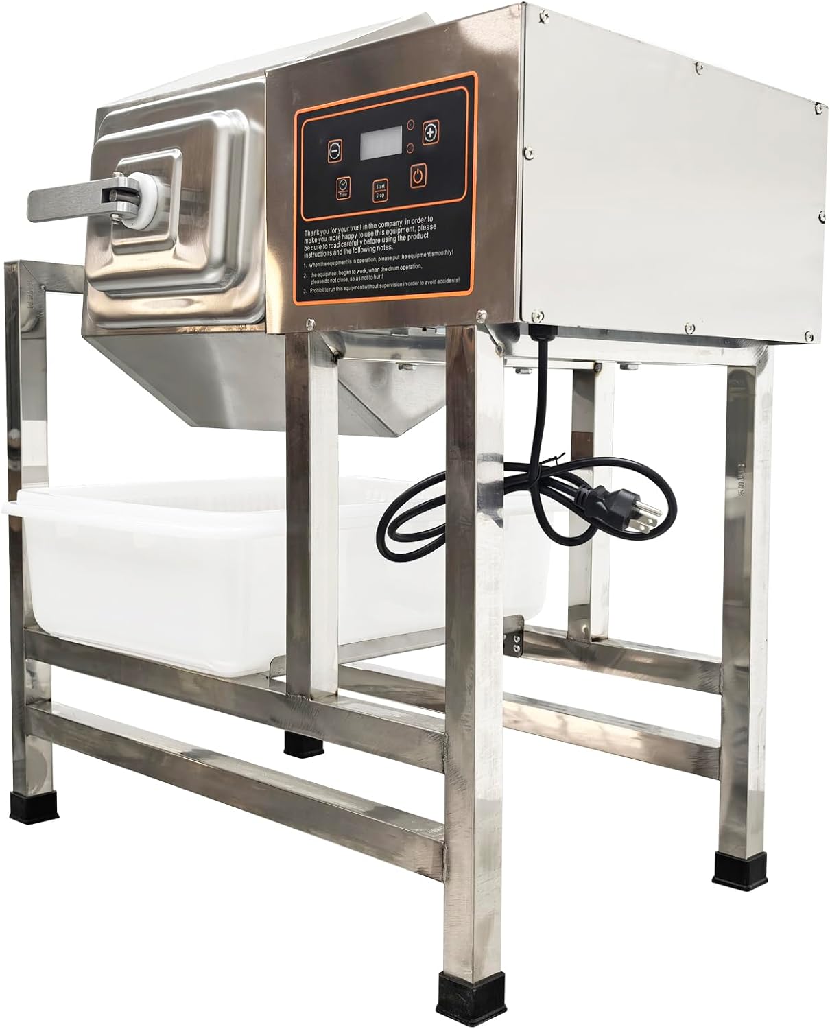 38L Commercial Meat Tumbler Marinator, 110V 200W Intelligent Control Stainless Steel Marinating Machine - Bidirectional Rotation, 0-99 min Timer, for Chicken Pork Fish Steak