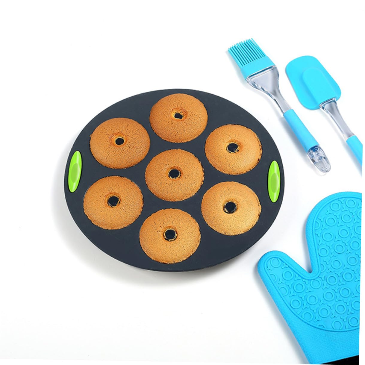 DOITOOL Juego de 5 Moldes de Silicona para Hornear Pasteles Flexibles y Reutilizables Color Gris Herramienta Práctica para Repostería Casera y Utensilios de Cocina