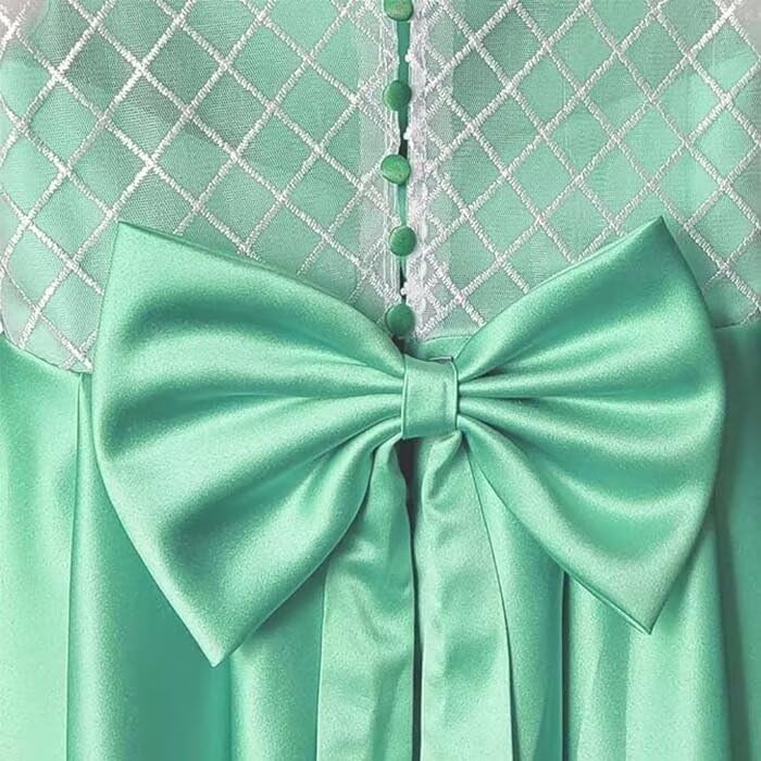 Flower Girl Princess Pageant Dress Button Satin Ball Gowns Kids Wedding Formal Dress3