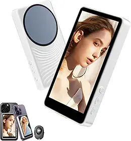 Tela magnética de selfie, monitor de selfie para iPhone, tela de selfie externa, usando câmera traseira do telefone para selfie Vlog Live Stream TikTok, compatível com iPhone Samsung