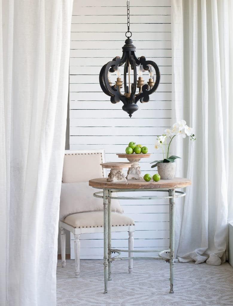 Rustic Farmhouse Décor Plate Cake Stand Distressed Vintage Scrollwork Wood Whitewash 10" x 10" x 5.5"