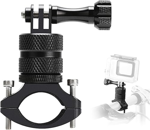 Soporte de bicicleta de montaña para GoPro Hero 1211109876543+, rotación de 360 grados de aluminio Soporte para manillar de bicicleta Ajustador de