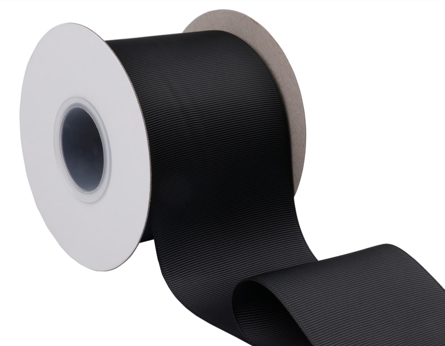 Fondersy 75mm X 22M Solid Grosgrain Ribbon for Gift Wrapping Parties Wedding Decoration, Crafts Sewing(Black) - Image 3