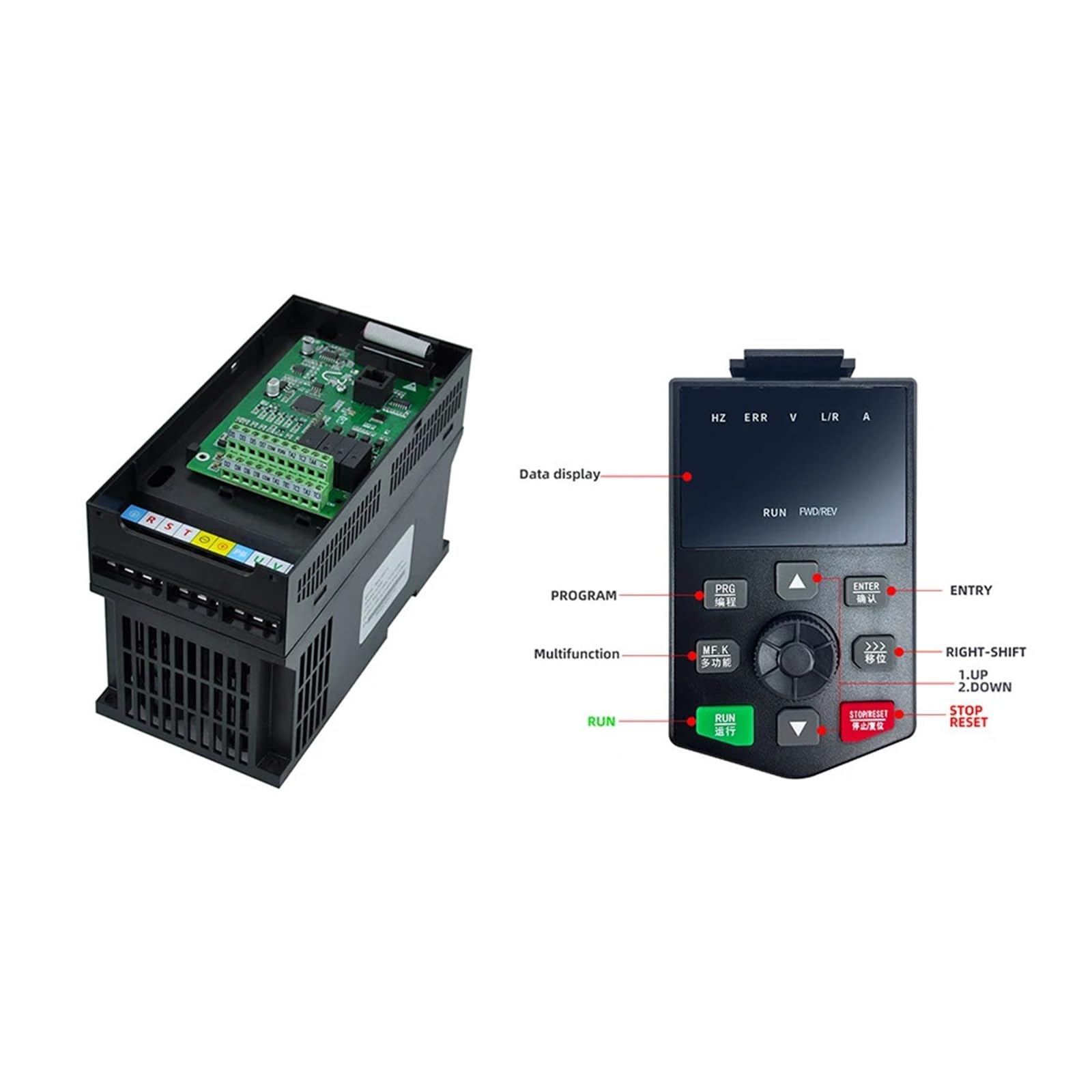 Napęd o zmiennej częstotliwości VFD 220 V 380 V 1,5 kW-4 kW Przetwornica o zmiennej częstotliwości wyjście 3-fazowe Wielokrotna ochrona(380V,1.5KW)