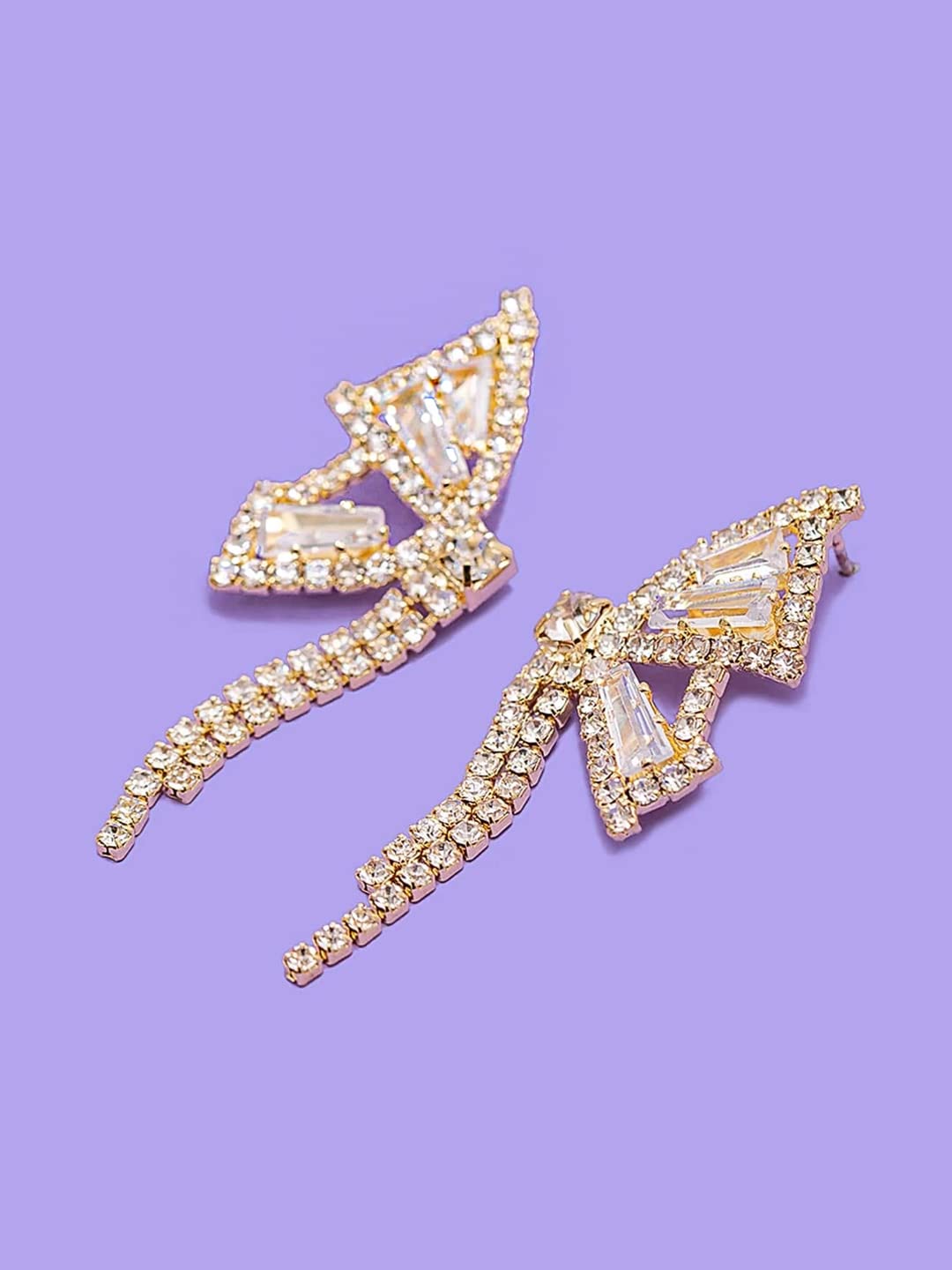 Crystal Butterfly Chain Tassel Drop Earrings