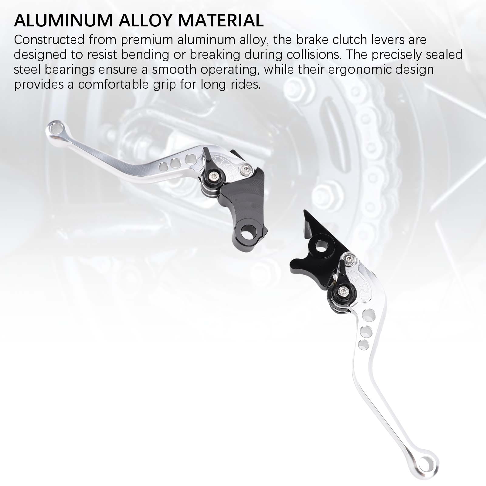 Leva Frizione Freno Motociclistica, Lega di Alluminio Universale per GB350S CB350 Rs, Leva della Frizione del Freno Facile Installare la Sostituzione della Leva a Mano Moto (SILVER)