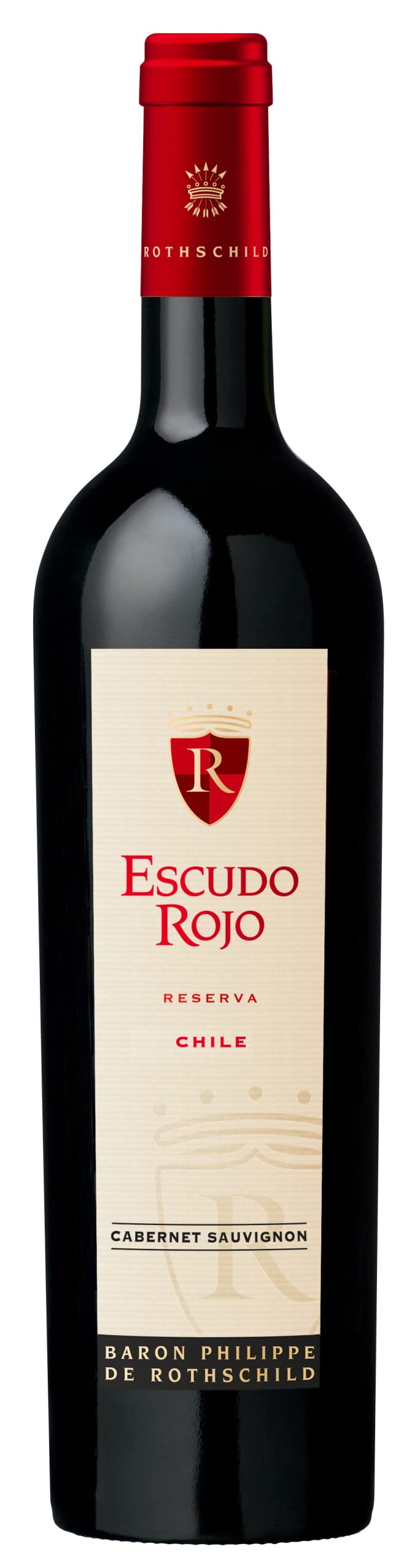 Escudo Rojo Reserva Cabernet Sauvignon - Baron Philippe de Rothschild – Trockener Rotwein aus Chile (1 x 0,75l)
