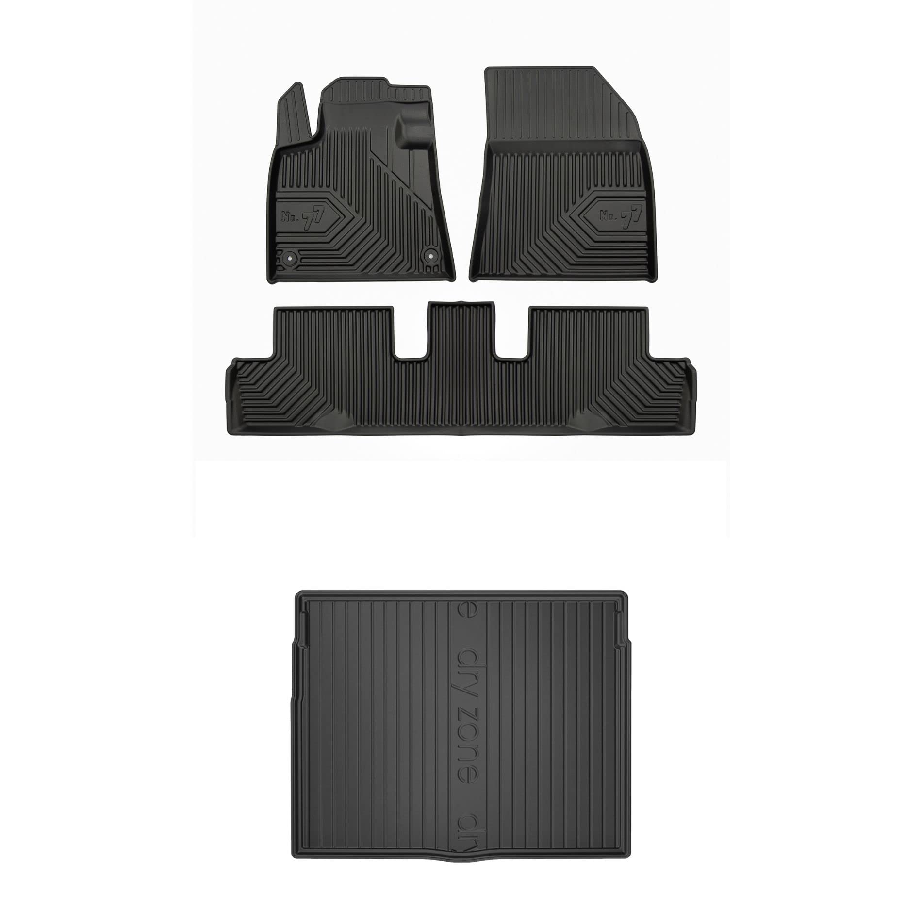 FROGUM Un Juego de Alfombrillas de Goma para Coche y cubeta Maletero exclusivas Alfombras para Citroën C4 Picasso II 2013-2019 | Borde Alto | para Todo el año | Al tamaño