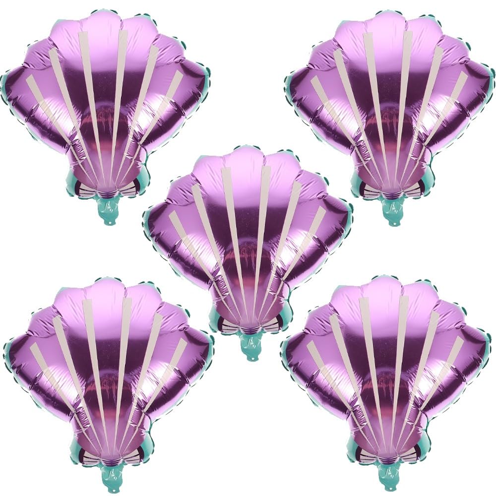 Pop The Party Purple Sea shell Foil Balloons Perfect Decorations for Sea Theme Birthday Parties Balloon Bouquet (Purple Sea Shell)-image-30