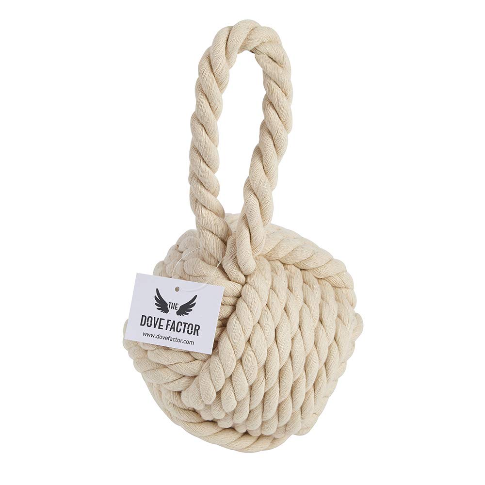 Fermaporta in tessuto pesato con nodo in corda nautica (Egg Shell/Off White/Tan)