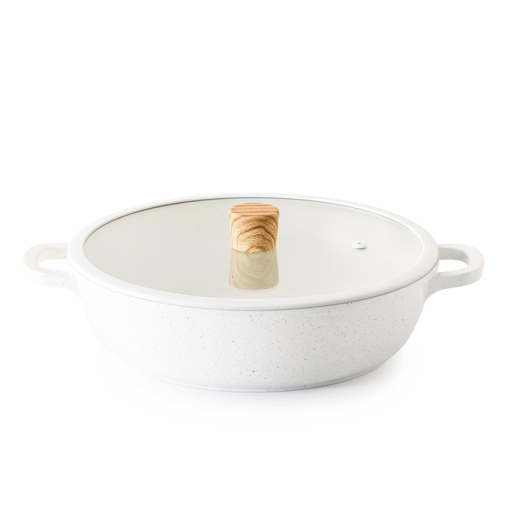 Amazon | SENSARTE 両手鍋 28cm マーブルコート 卓上鍋 すき焼き鍋 IH