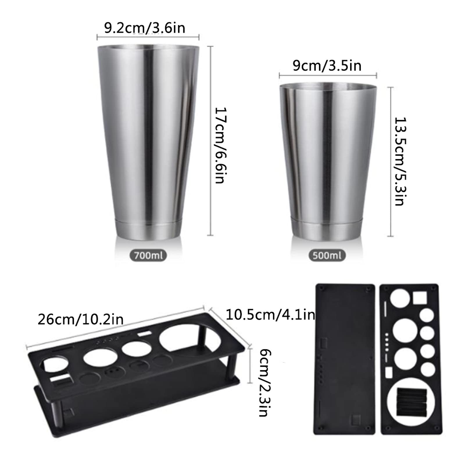 Juego de Coctelera Sistema de coctelera de 17 Piezas -Herramientas de Barras-Coctel de Acero Inoxidable Shaker Set Bartender Kit. Agitador de Cócteles (Color : B)